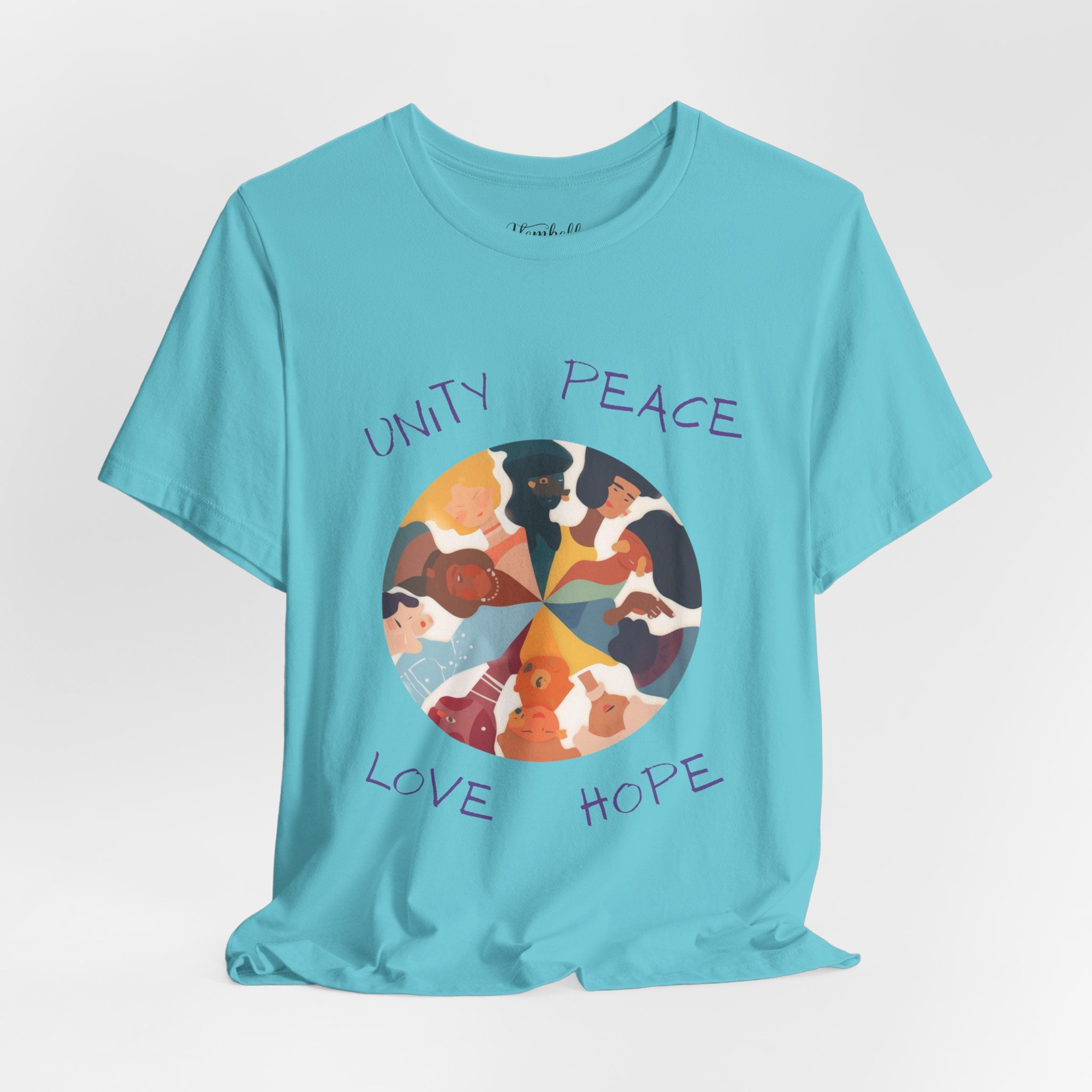 Unity Peace Love Hope T-Shirt — Diverse People Circle Graphic Tee
