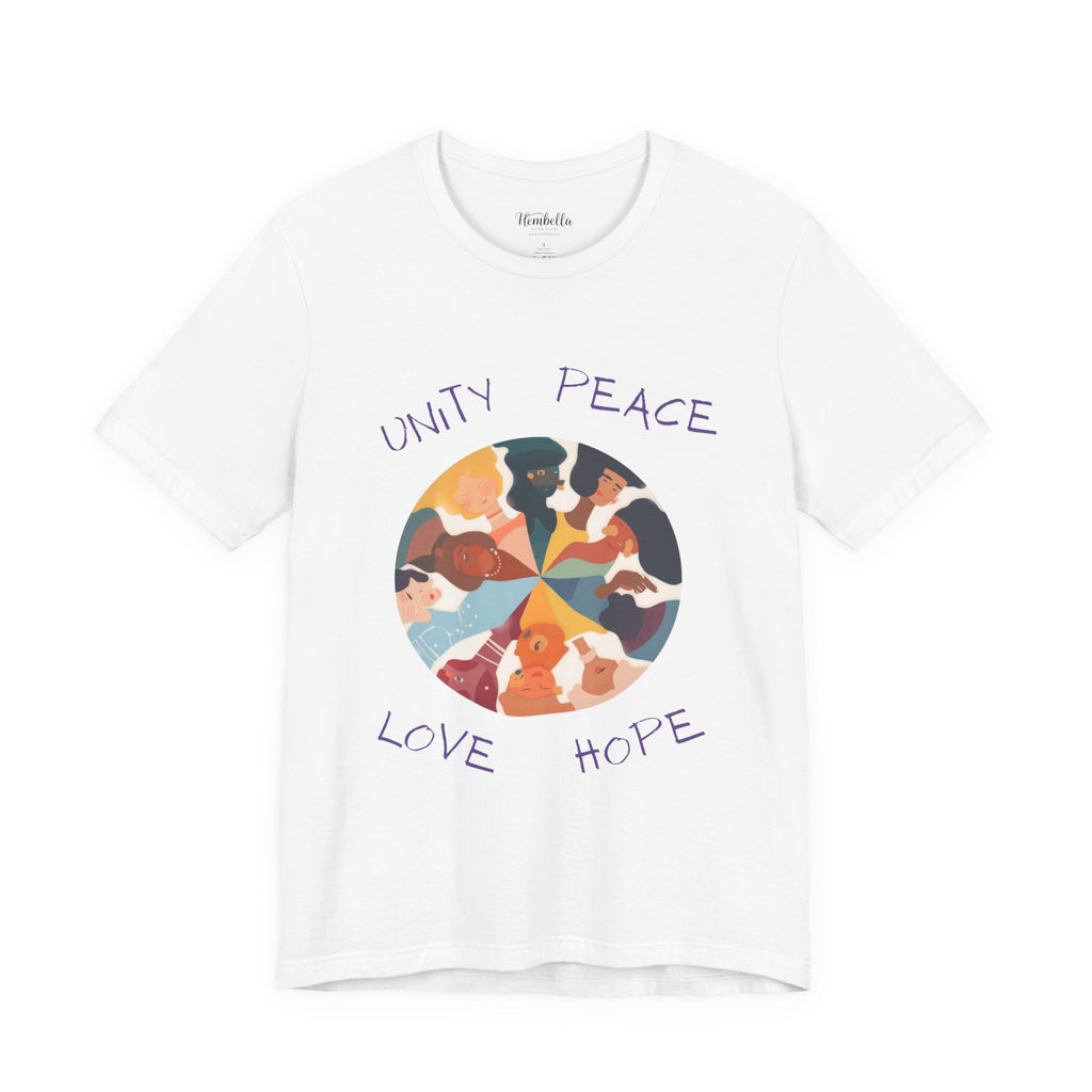 Unity Peace Love Hope T-Shirt — Diverse People Circle Graphic Tee
