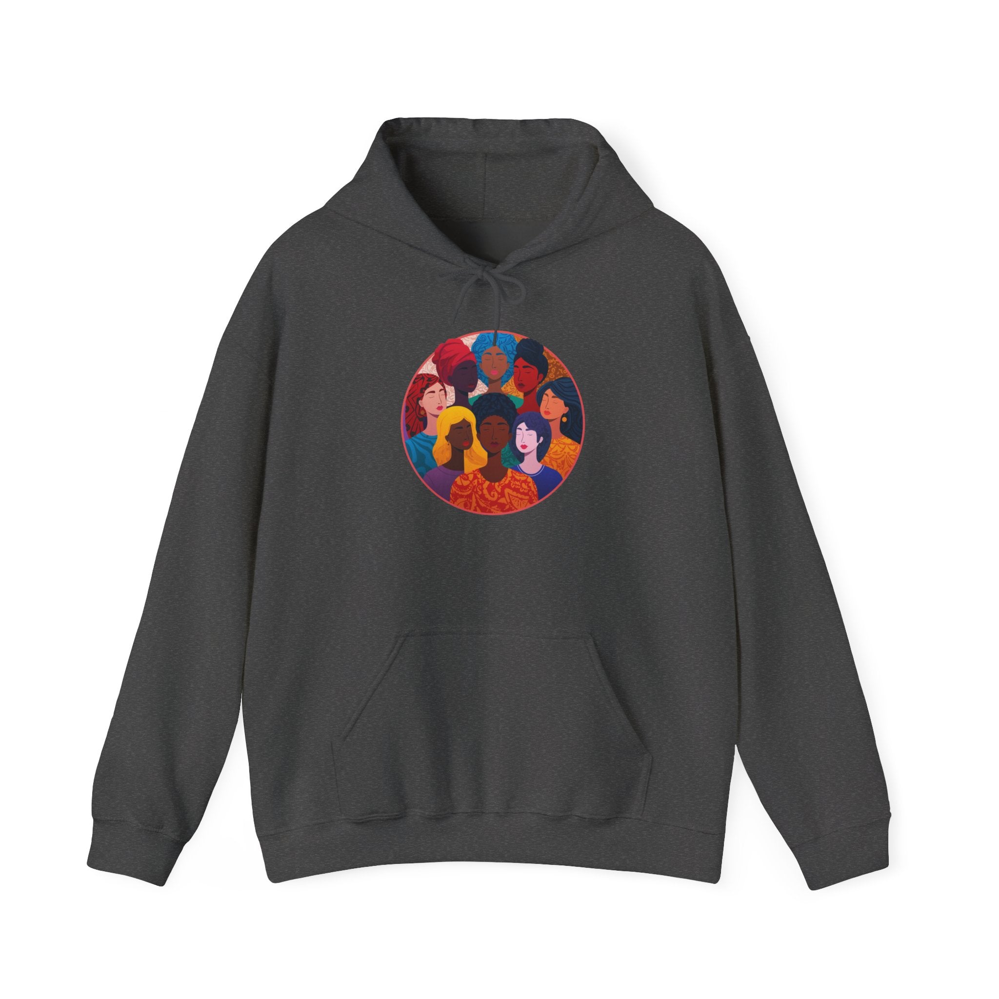Diverse Women Circle Hoodie — Empowerment Illustration Sweatshirt