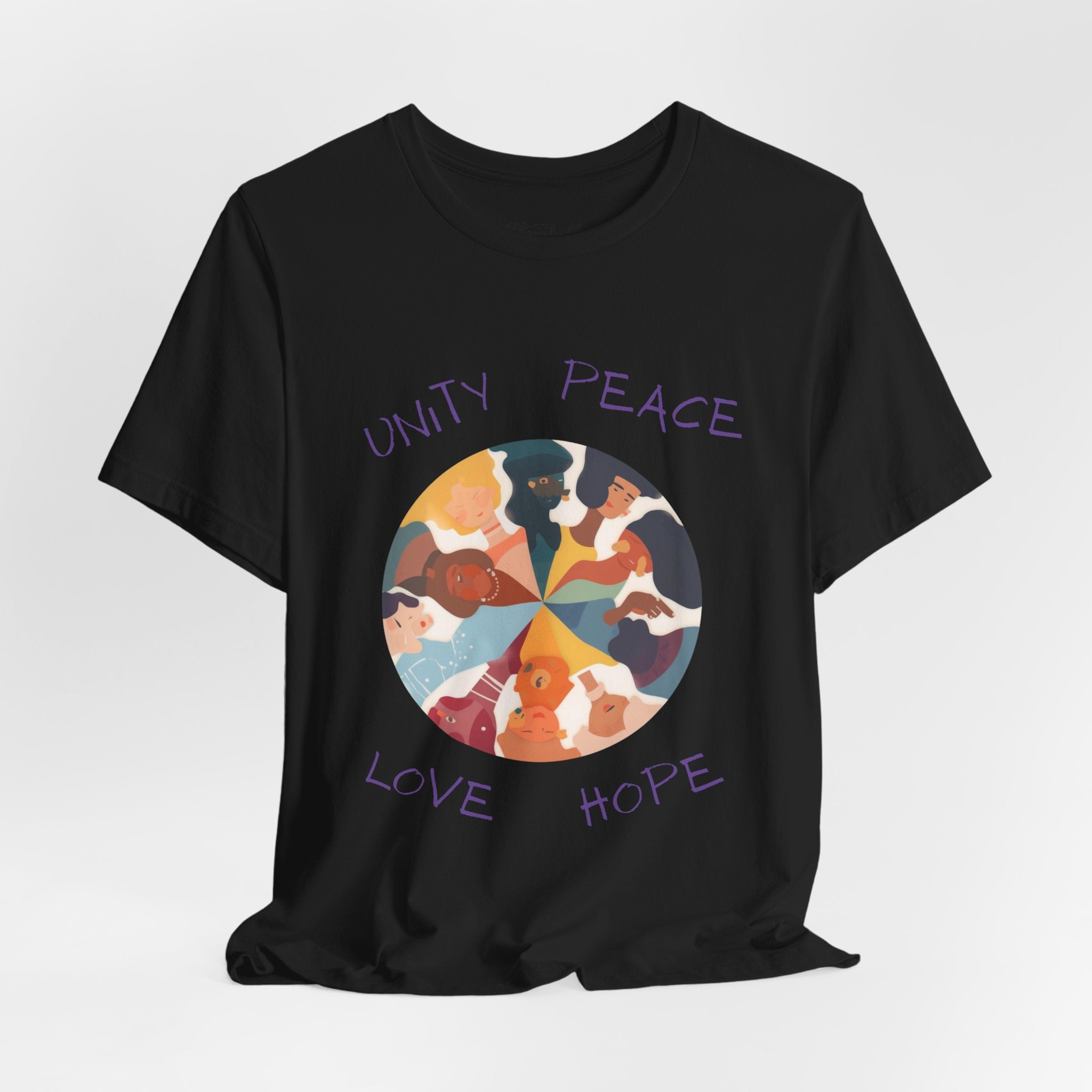 Unity Peace Love Hope T-Shirt — Diverse People Circle Graphic Tee