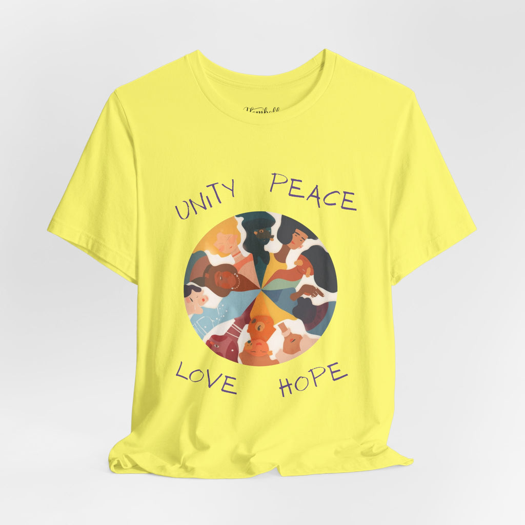 Unity Peace Love Hope T-Shirt — Diverse People Circle Graphic Tee