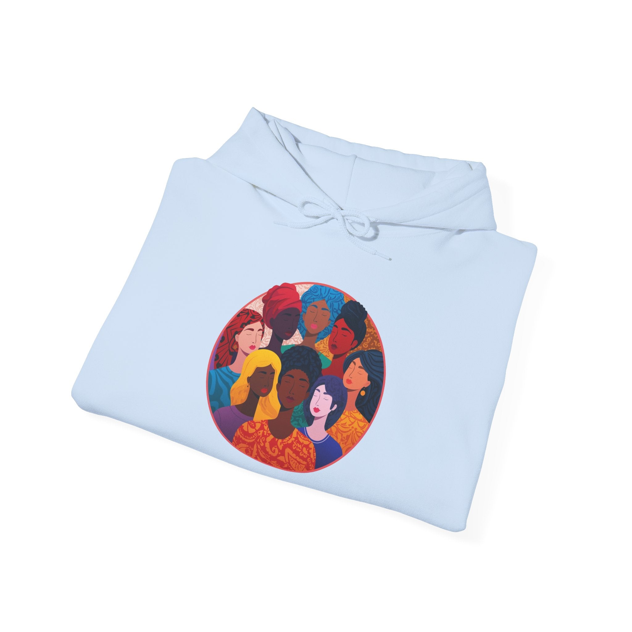 Diverse Women Circle Hoodie — Empowerment Illustration Sweatshirt