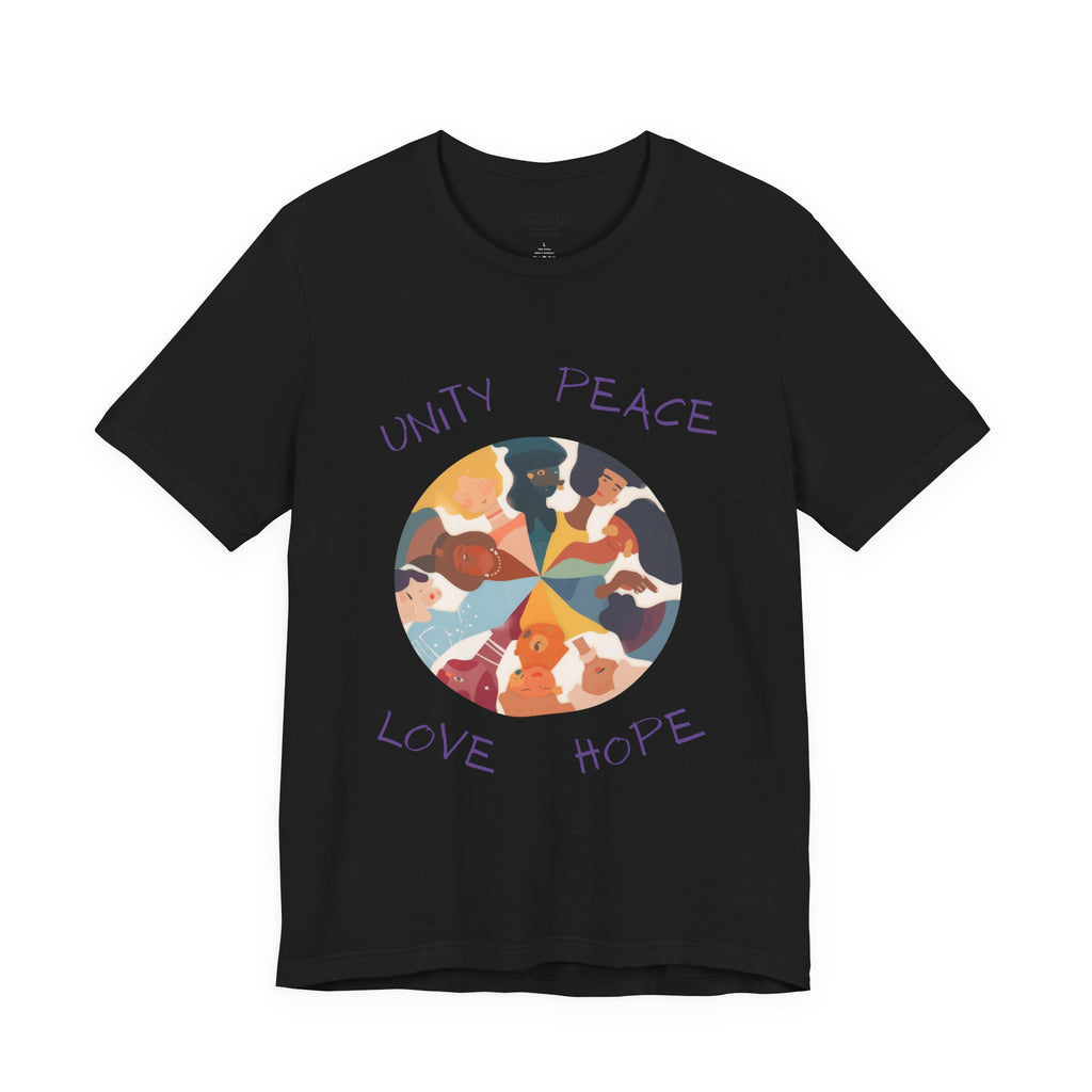 Unity Peace Love Hope T-Shirt — Diverse People Circle Graphic Tee