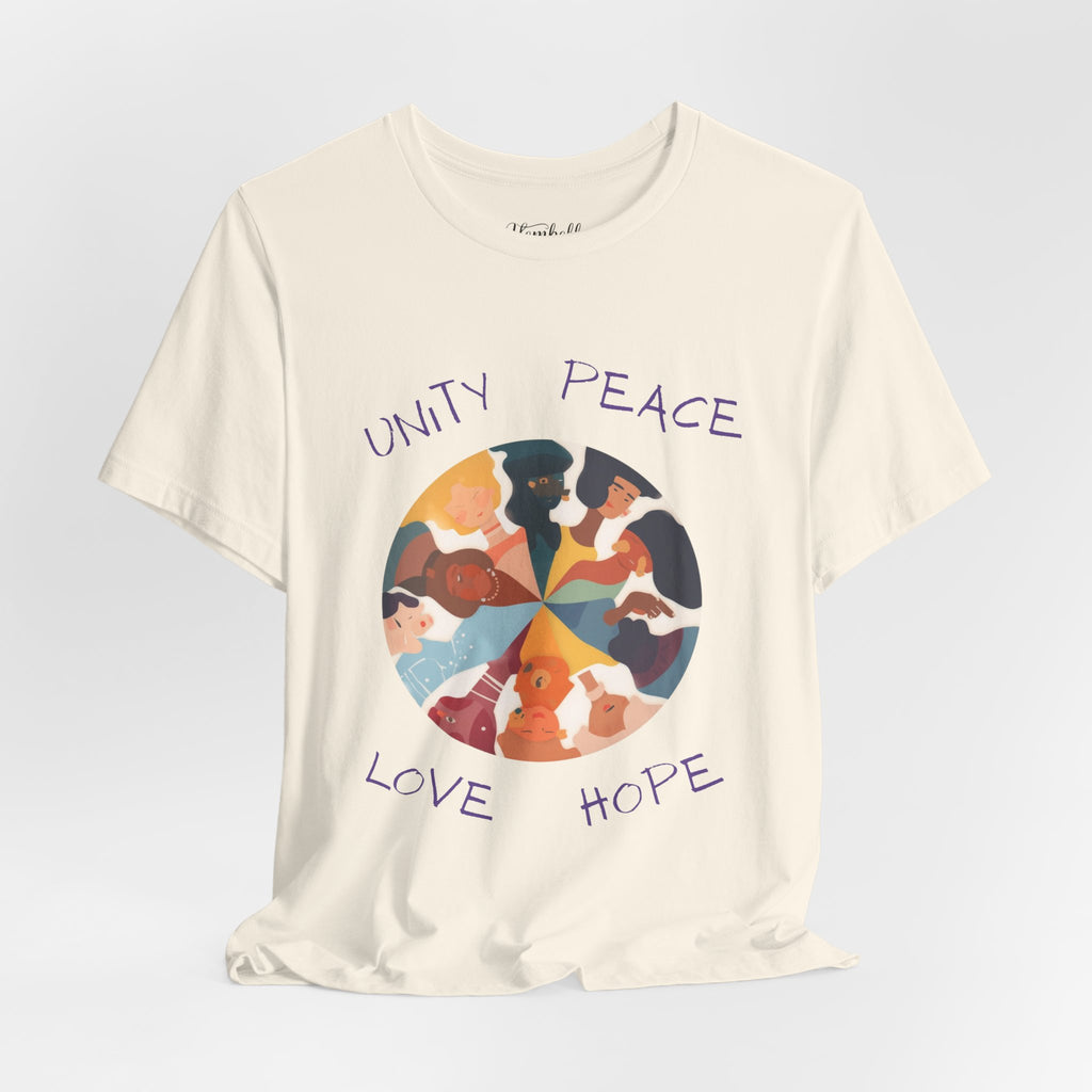 Unity Peace Love Hope T-Shirt — Diverse People Circle Graphic Tee