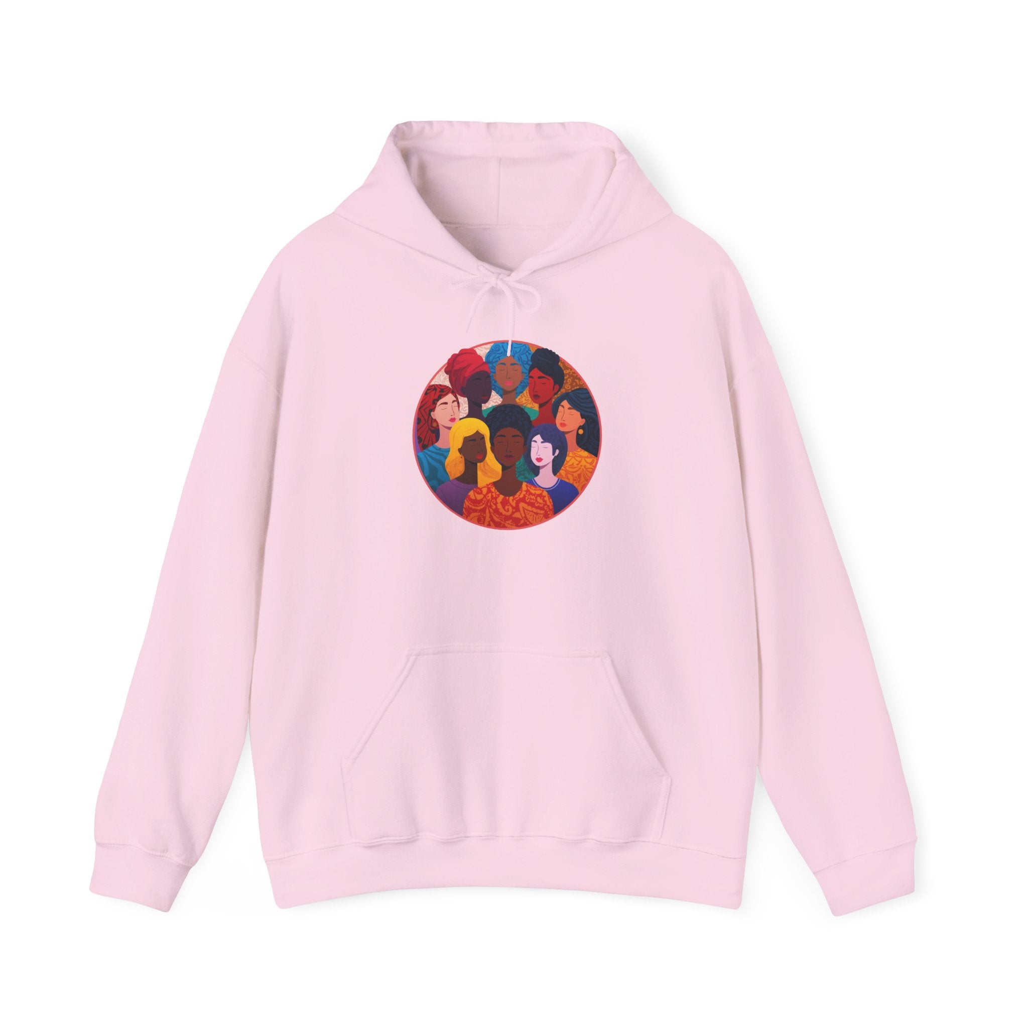 Diverse Women Circle Hoodie — Empowerment Illustration Sweatshirt