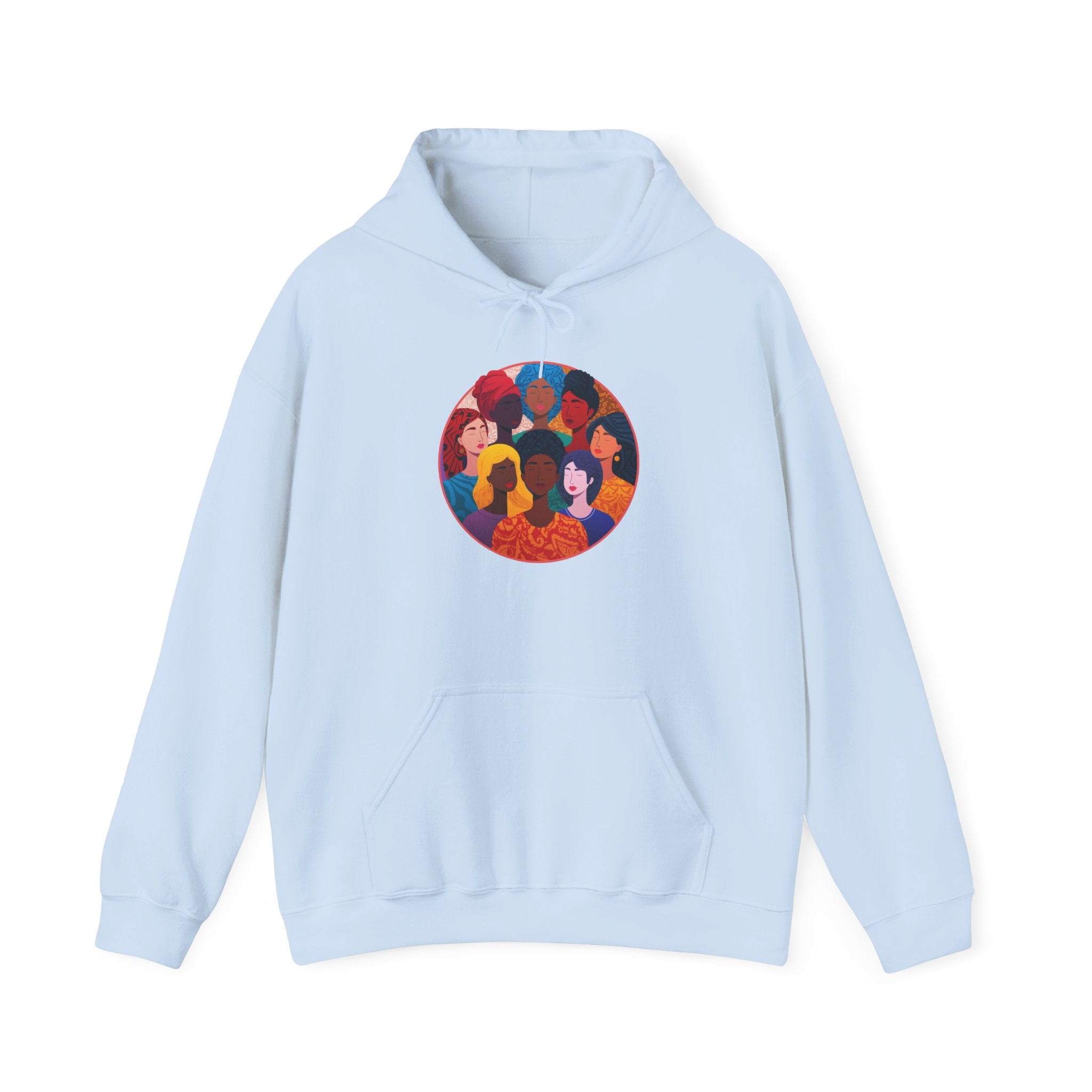 Diverse Women Circle Hoodie — Empowerment Illustration Sweatshirt