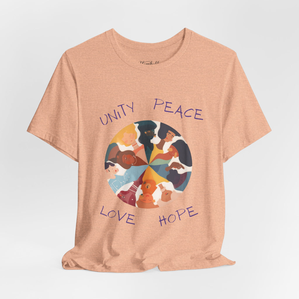 Unity Peace Love Hope T-Shirt — Diverse People Circle Graphic Tee