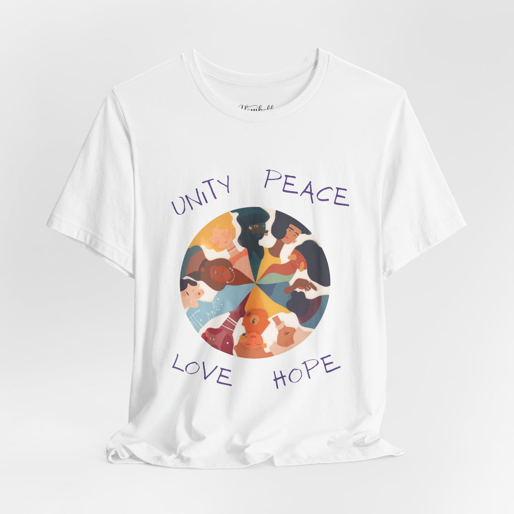 Unity Peace Love Hope T-Shirt — Diverse People Circle Graphic Tee