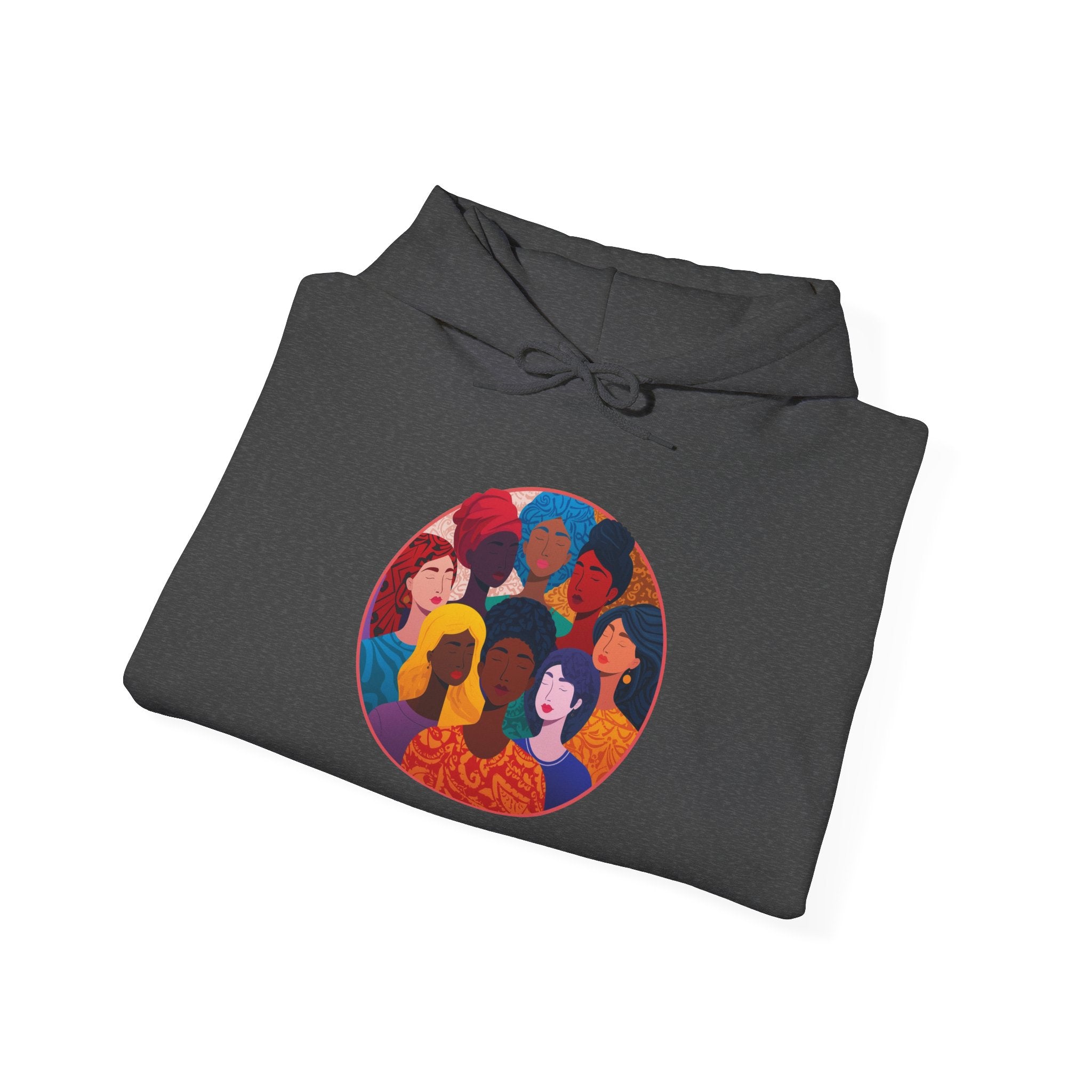 Diverse Women Circle Hoodie — Empowerment Illustration Sweatshirt