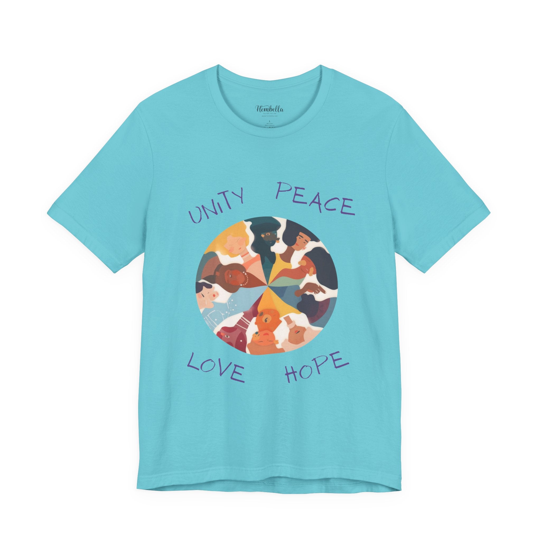 Unity Peace Love Hope T-Shirt — Diverse People Circle Graphic Tee