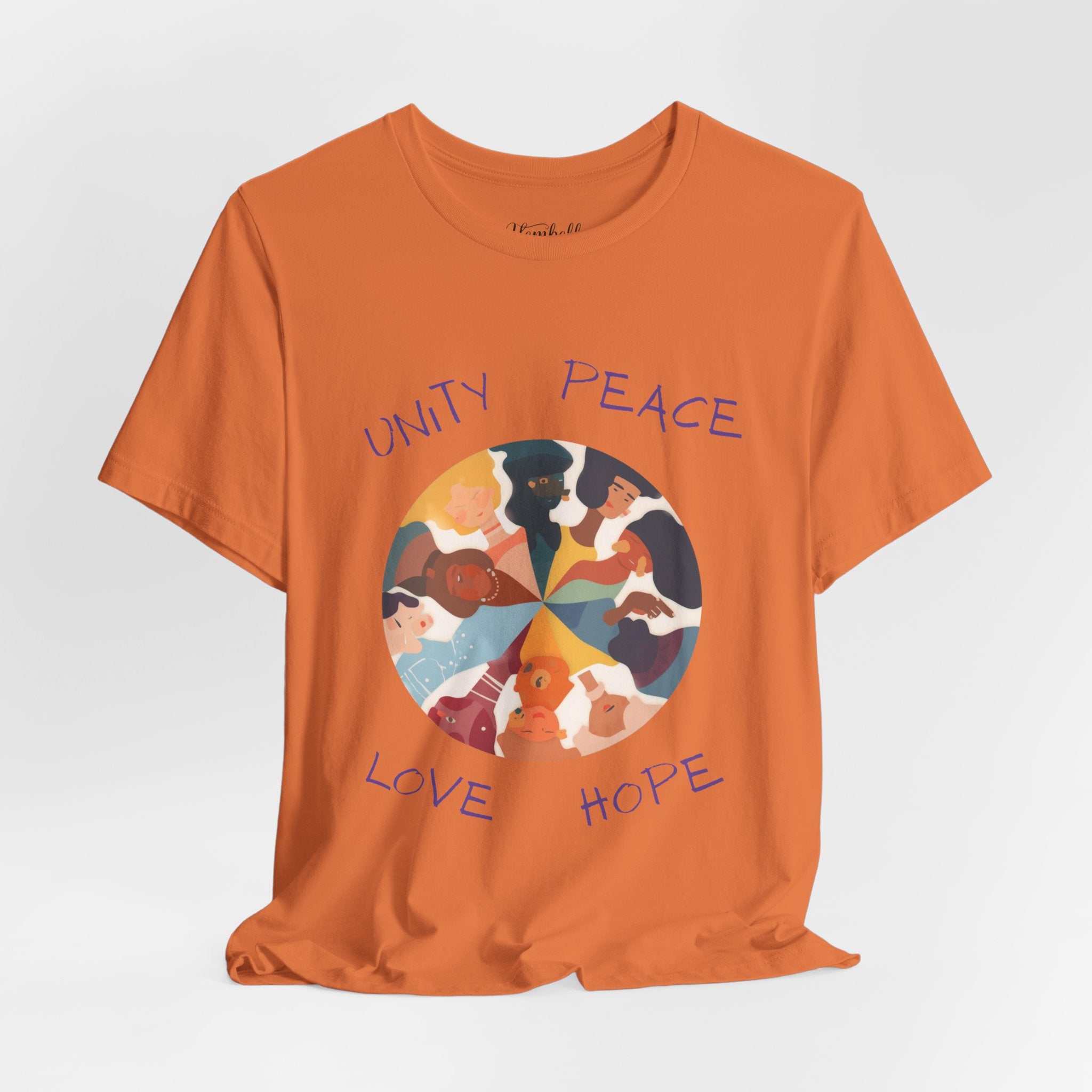 Unity Peace Love Hope T-Shirt — Diverse People Circle Graphic Tee