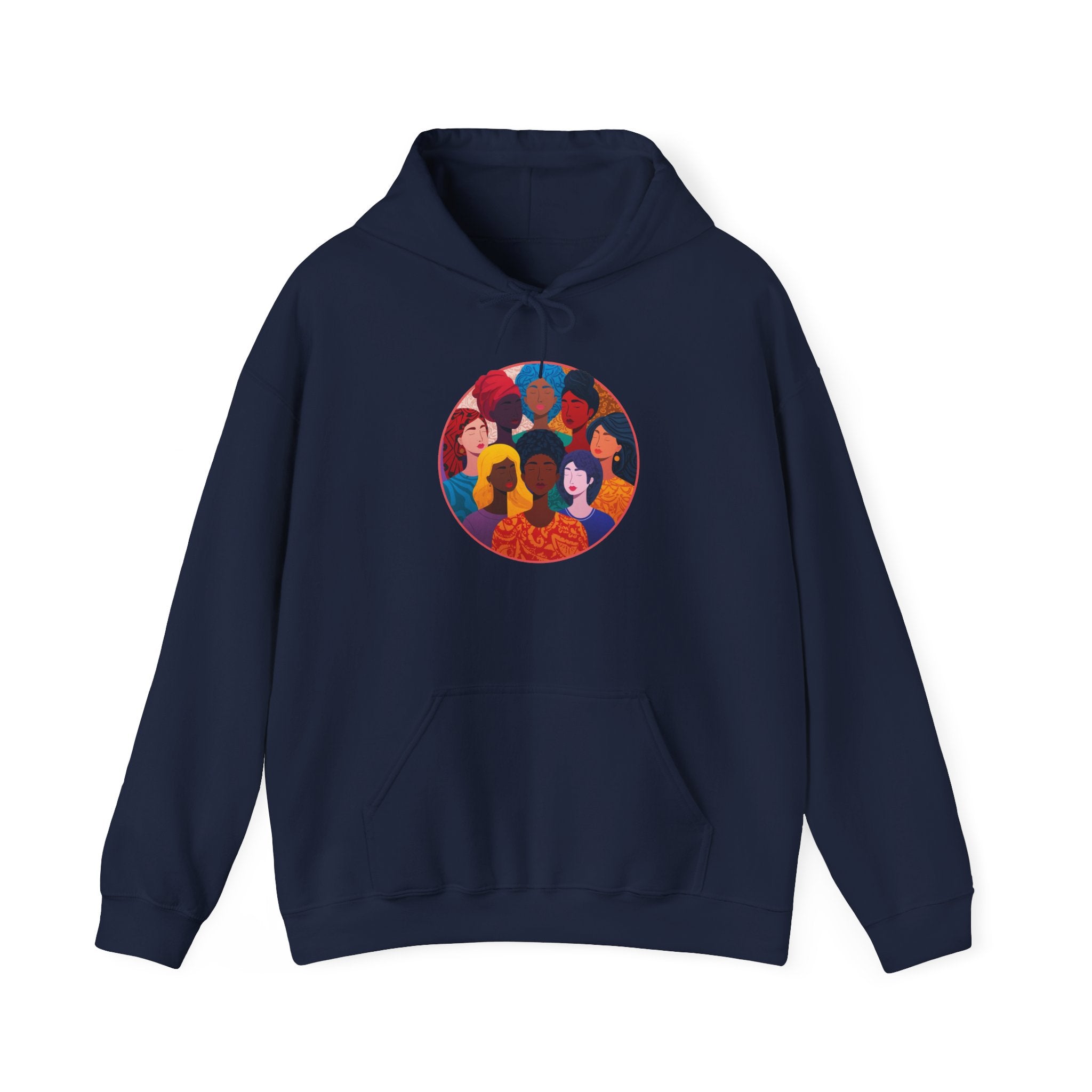 Diverse Women Circle Hoodie — Empowerment Illustration Sweatshirt