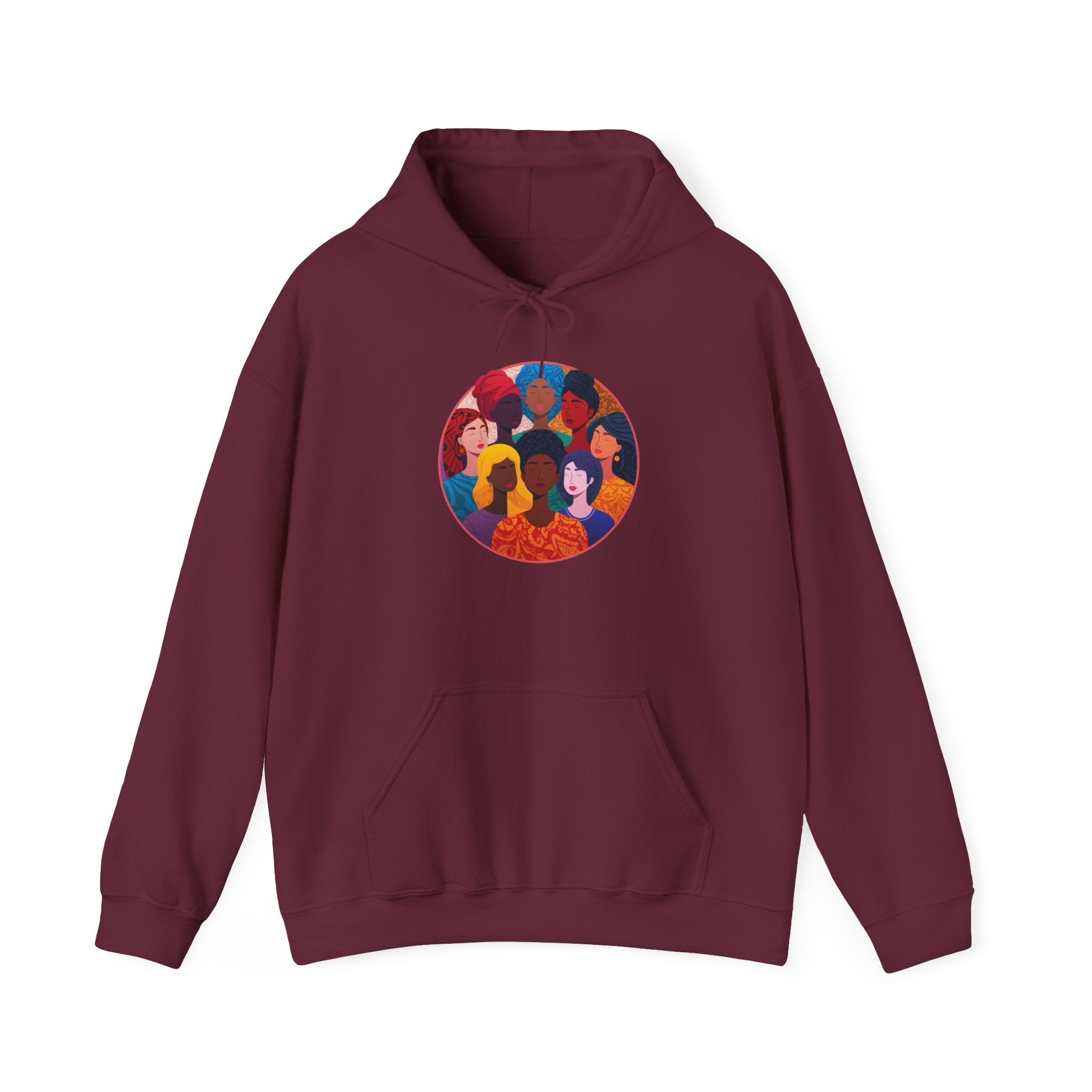 Diverse Women Circle Hoodie — Empowerment Illustration Sweatshirt